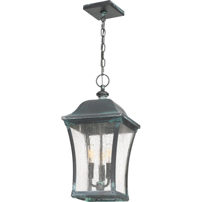 Three Light Outdoor Hanging Lantern from the Bardstown collection in Aged Verde finish