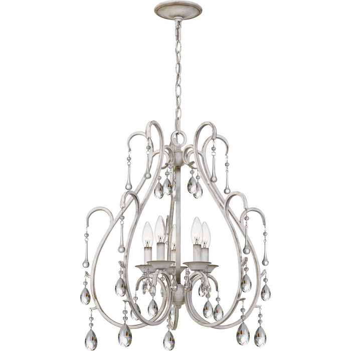 Five Light Chandelier from the Blanca collection in Antique White finish