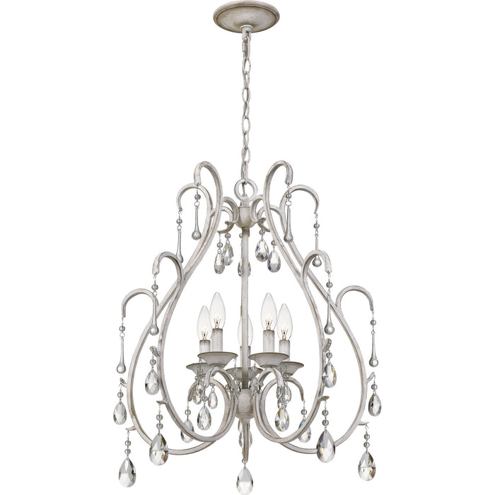 Five Light Chandelier from the Blanca collection in Antique White finish