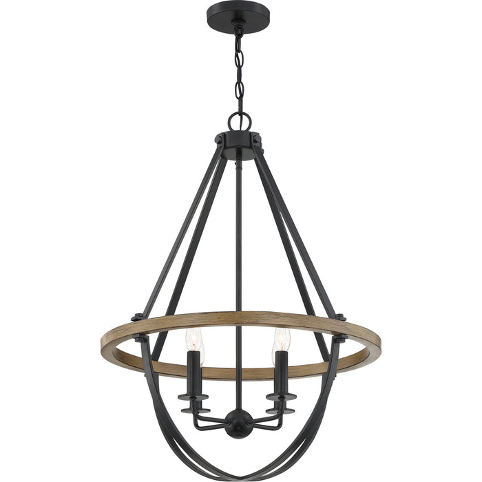 Four Light Pendant from the Bartlett collection in Earth Black finish