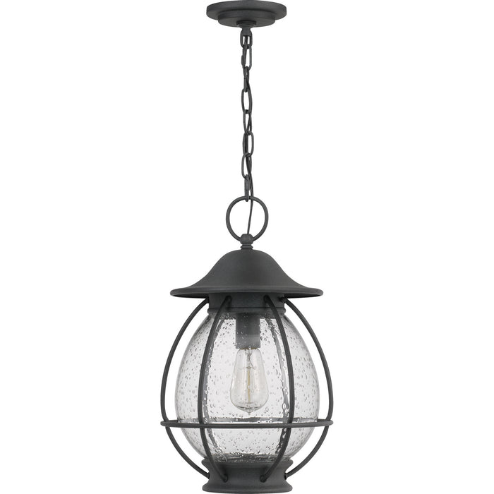 One Light Outdoor Hanging Lantern from the Boston collection in Mottled Black finish