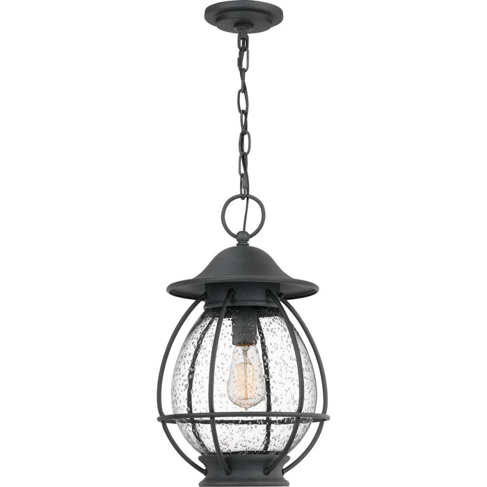 One Light Outdoor Hanging Lantern from the Boston collection in Mottled Black finish