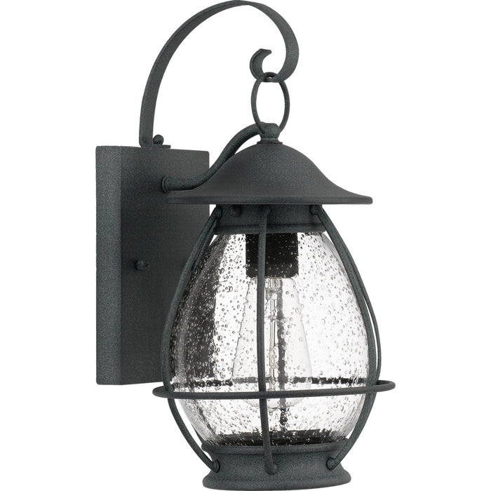 One Light Outdoor Wall Lantern from the Boston collection in Mottled Black finish