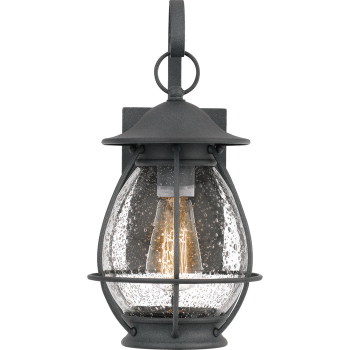 One Light Outdoor Wall Lantern from the Boston collection in Mottled Black finish
