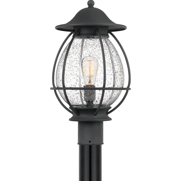 One Light Outdoor Post Mount from the Boston collection in Mottled Black finish