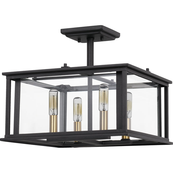 Four Light Semi-Flush Mount from the Citadel collection in Earth Black finish