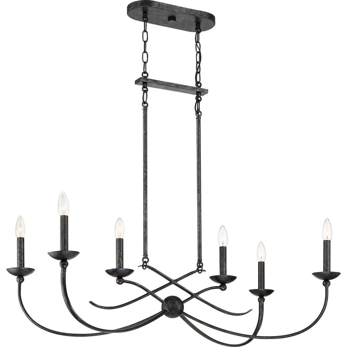 Quoizel - CLL638OK - Six Light Island Chandelier - Calligraphy - Old Black Finish