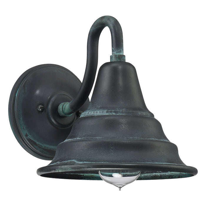 One Light Outdoor Wall Lantern from the Carmel collection in Aged Verde finish