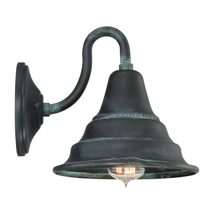 One Light Outdoor Wall Lantern from the Carmel collection in Aged Verde finish