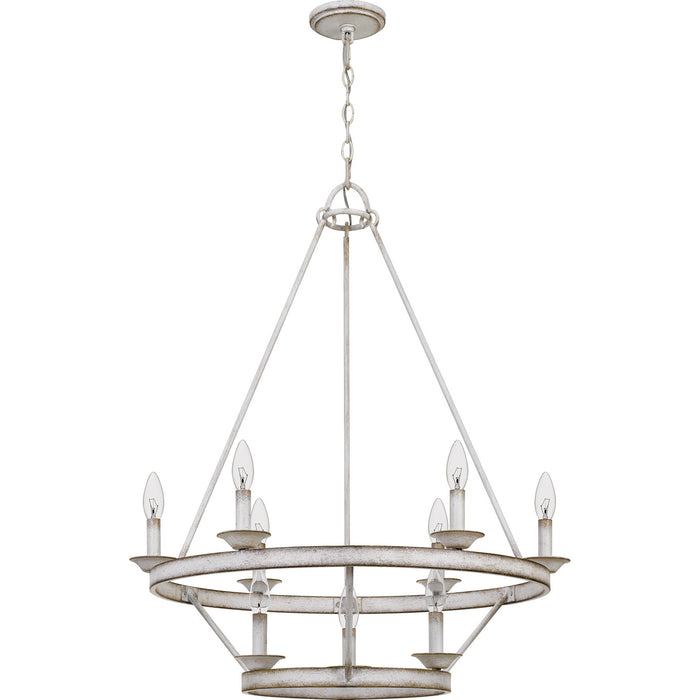 Nine Light Chandelier from the Corral collection in Antique White finish