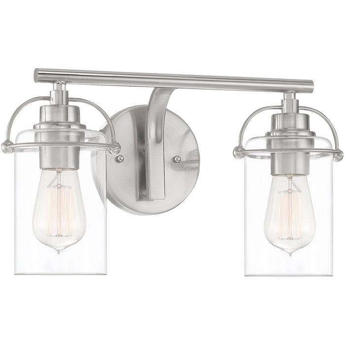 Two Light Bath Fixture from the Emerson collection in Brushed Nickel finish