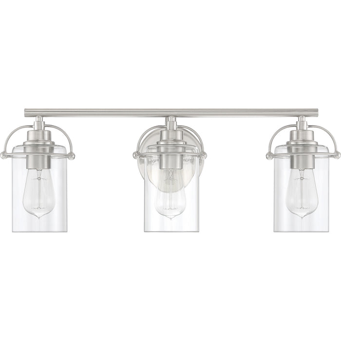Three Light Bath Fixture from the Emerson collection in Brushed Nickel finish