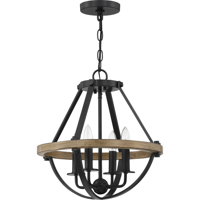 Four Light Semi-Flush Mount from the Bartlett collection in Earth Black finish
