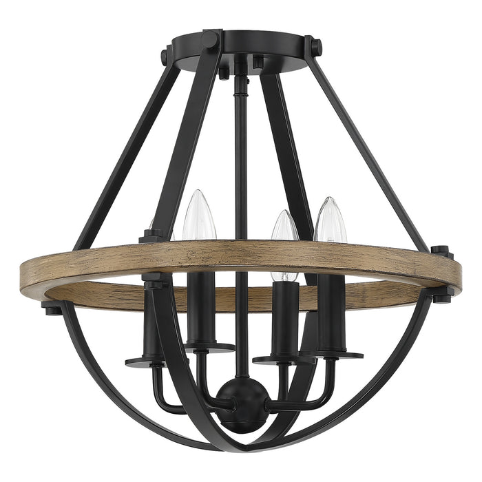 Four Light Semi-Flush Mount from the Bartlett collection in Earth Black finish