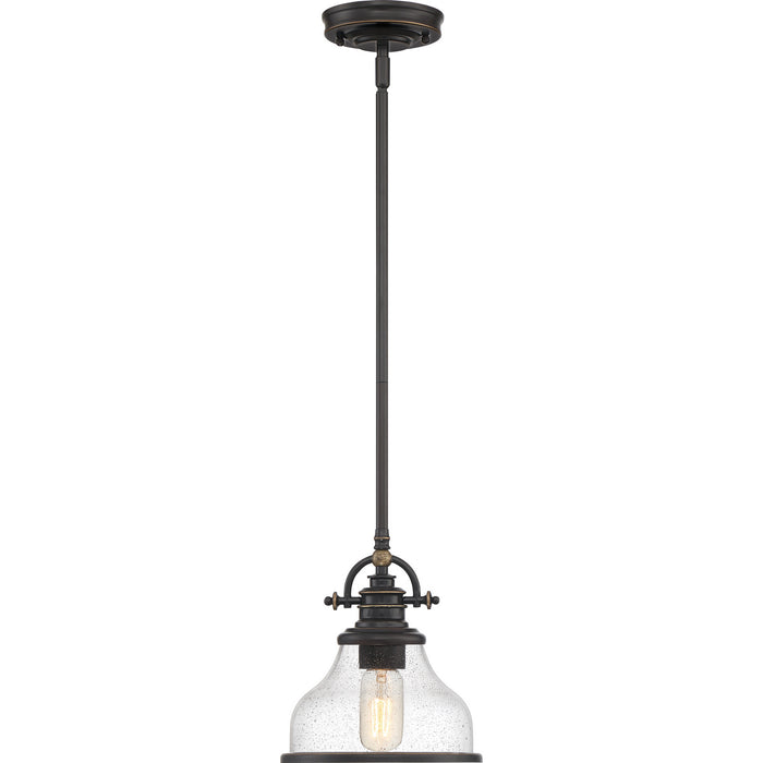 One Light Mini Pendant from the Grant collection in Palladian Bronze finish