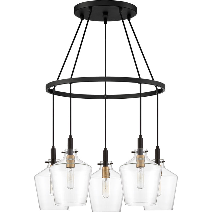 Five Light Chandelier from the June collection in Earth Black finish