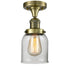 Innovations - 517-1CH-AB-G52-LED - LED Semi-Flush Mount - Franklin Restoration - Antique Brass