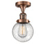 Innovations - 517-1CH-AC-G204-6-LED - LED Semi-Flush Mount - Franklin Restoration - Antique Copper