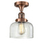 Innovations - 517-1CH-AC-G72-LED - LED Semi-Flush Mount - Franklin Restoration - Antique Copper