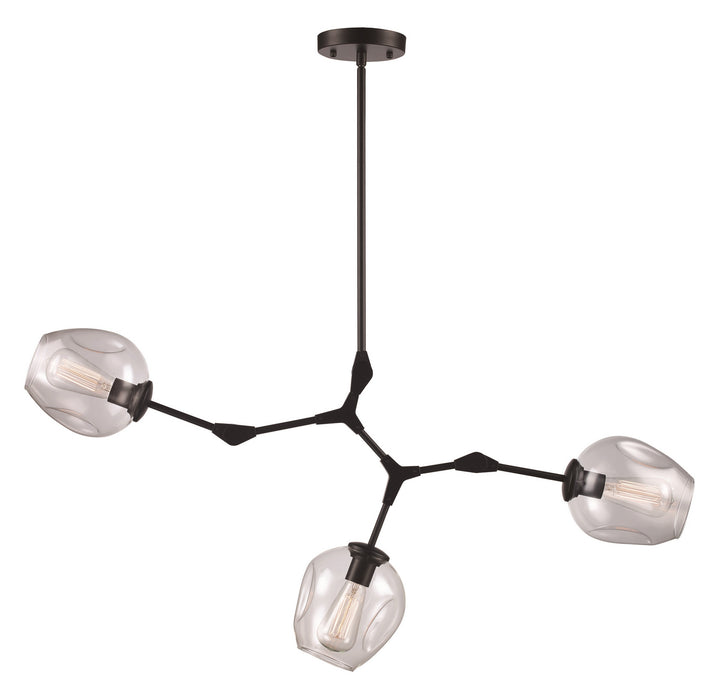 Trans Globe Imports - PND-2091 BK - Three Light Chandelier - Black