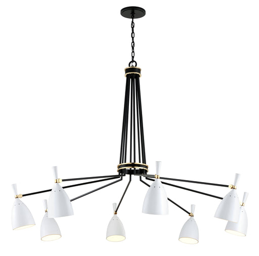 Corbett Lighting - 281-08 - LED Chandelier - Utopia - Black Brass Off White Shades