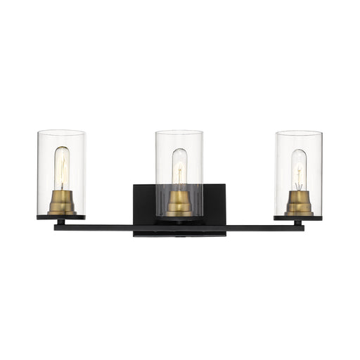 Millennium - 3493-MB/HBZ - Three Light Vanity - Burbank - Matte Black/Heirloom Bronze