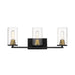 Millennium - 3493-MB/HBZ - Three Light Vanity - Burbank - Matte Black/Heirloom Bronze