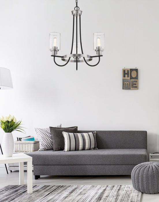Five Light Chandelier from the Clifton collection in Matte Black/Brushed Nickel finish
