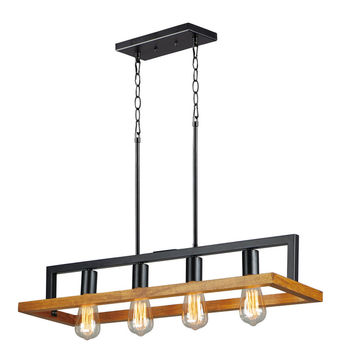 Four Light Chandelier from the Black Forest collection in Black / Ashbury finish