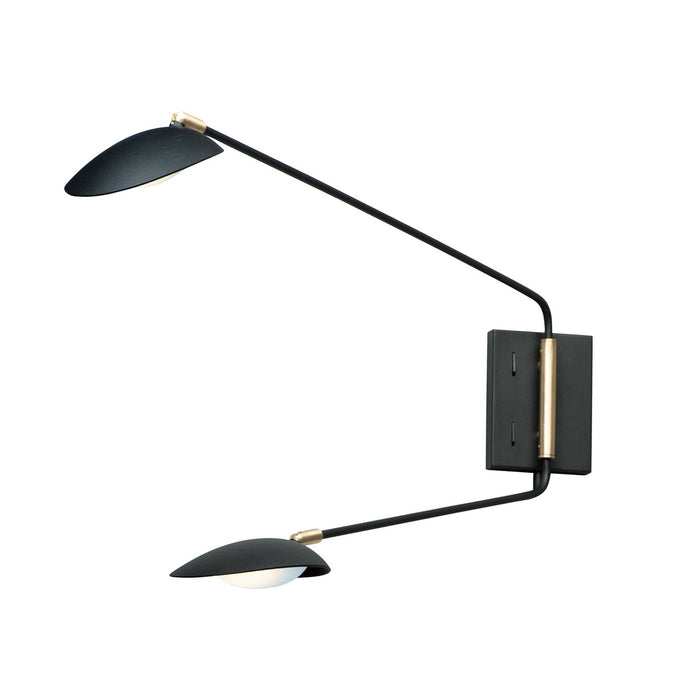 LED Wall Sconce from the Scan collection in Black / Satin Brass finish