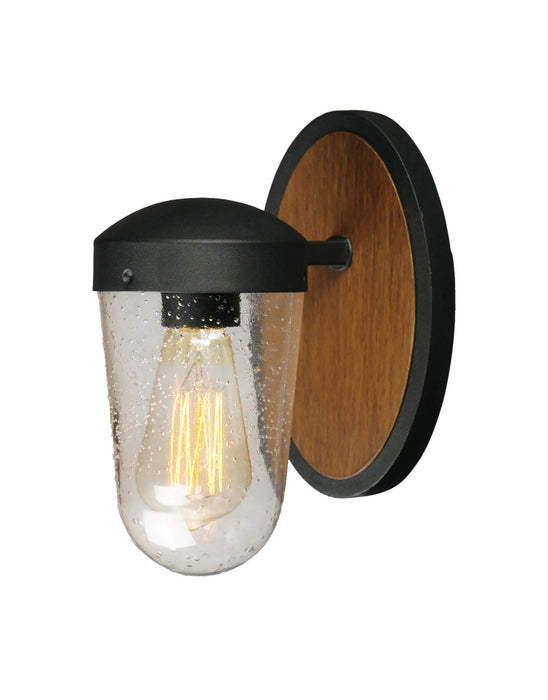 One Light Outdoor Wall Lantern from the Lido collection in Antique Pecan / Black finish