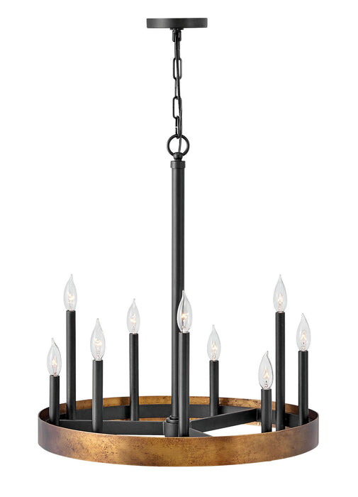 Hinkley - 3866WA - Nine Light Chandelier - Wells - Weathered Brass