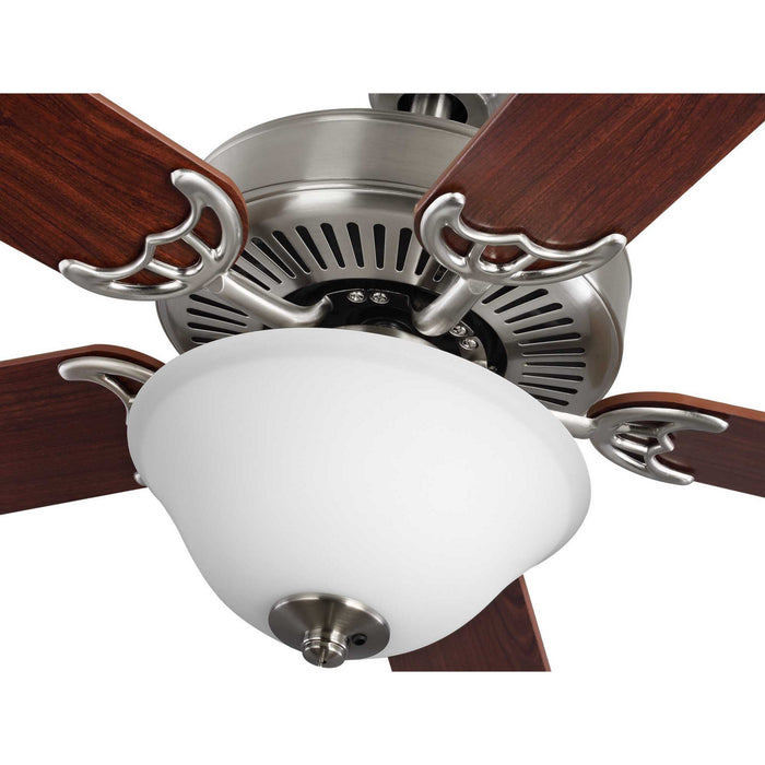 52``Ceiling Fan from the Builder Fan collection in Brushed Nickel finish