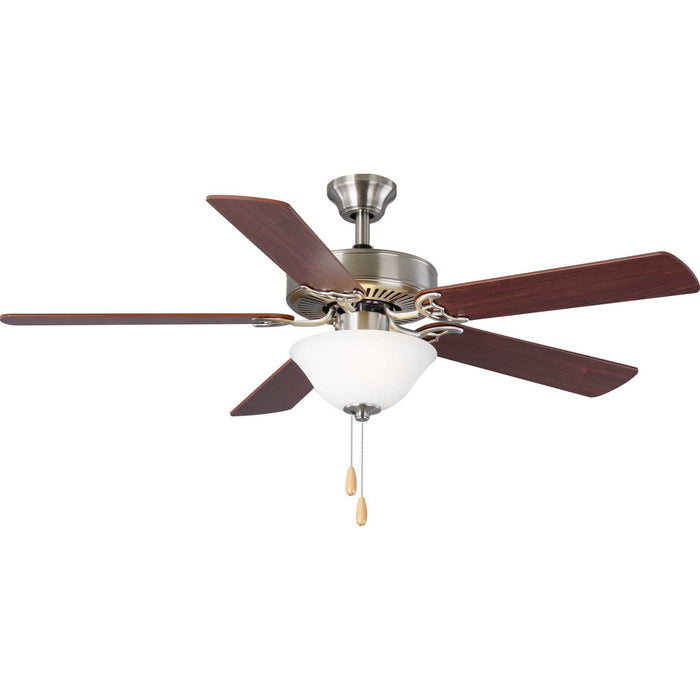 52``Ceiling Fan from the Builder Fan collection in Brushed Nickel finish