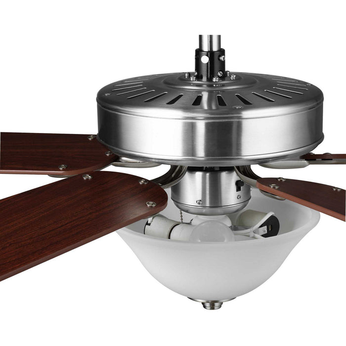 52``Ceiling Fan from the Builder Fan collection in Brushed Nickel finish