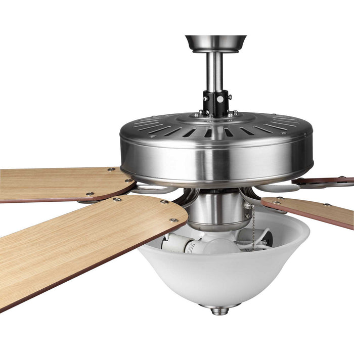 52``Ceiling Fan from the Builder Fan collection in Brushed Nickel finish