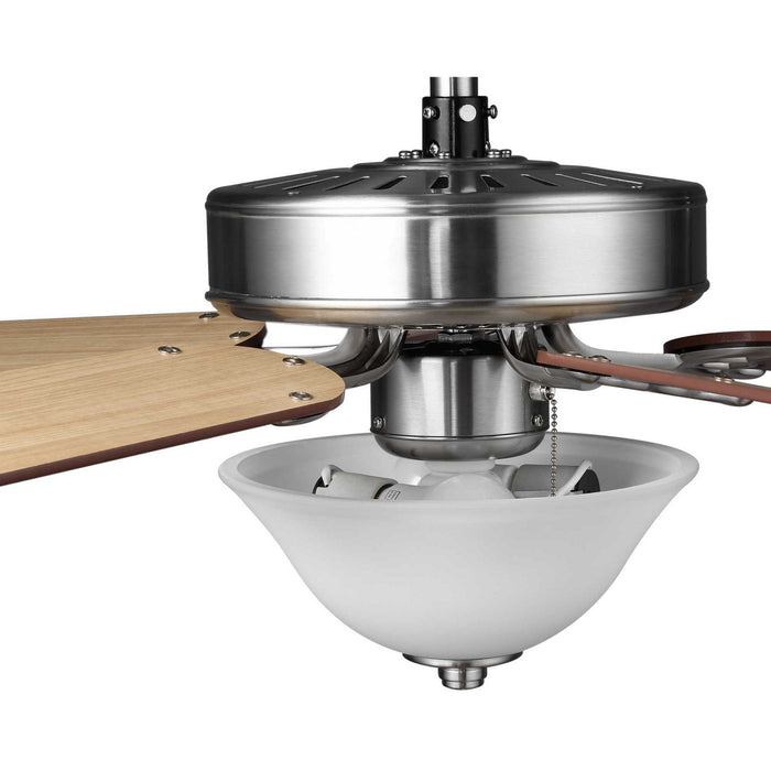 52``Ceiling Fan from the Builder Fan collection in Brushed Nickel finish