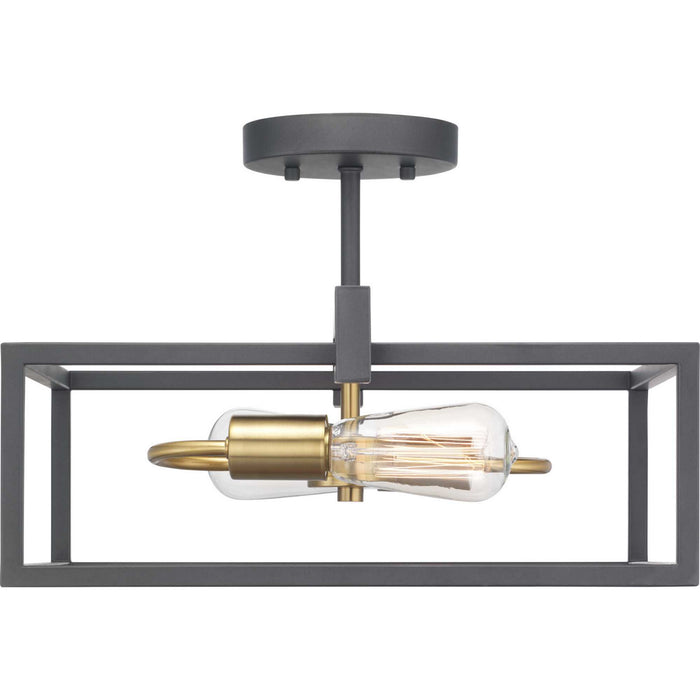 Two Light Semi-Flush Convertible from the Blakely collection in Graphite finish