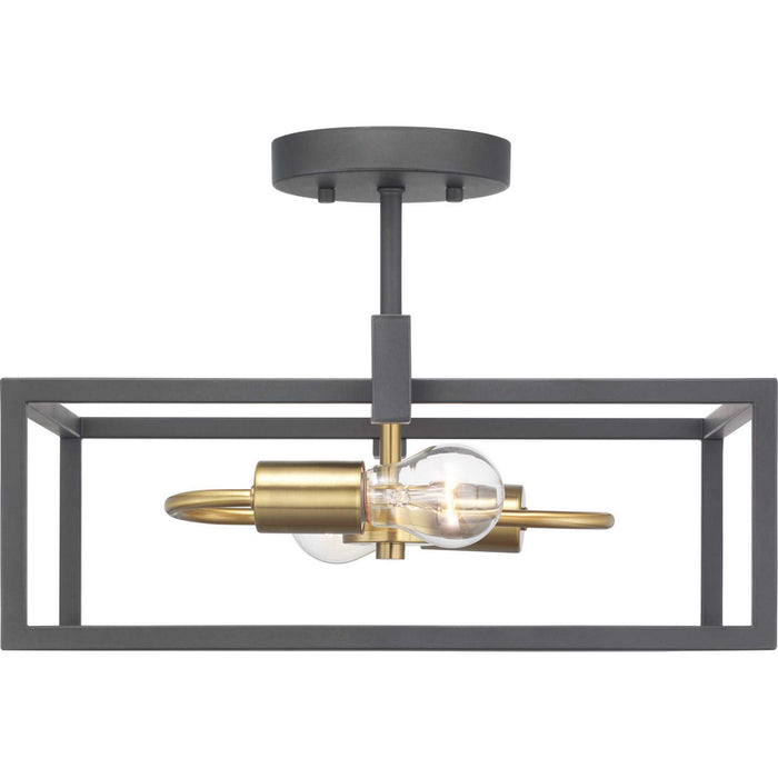 Two Light Semi-Flush Convertible from the Blakely collection in Graphite finish