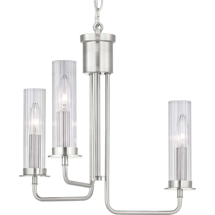 Three Light Semi-Flush Convertible from the Rainey collection in Brushed Nickel finish