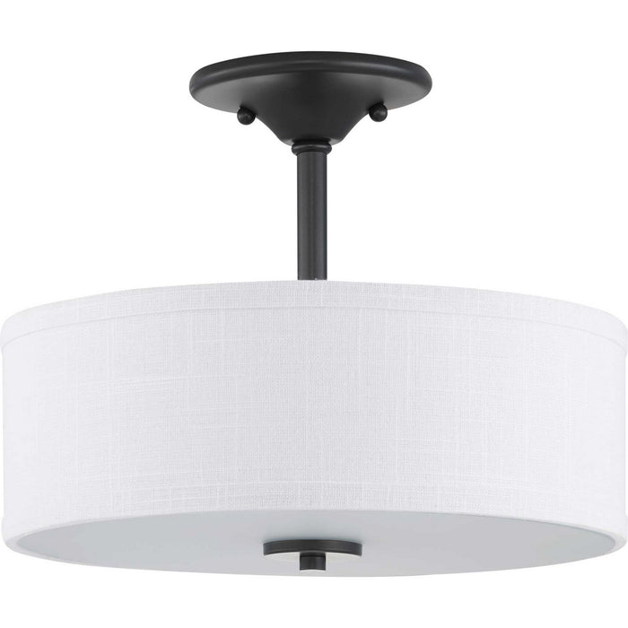 Two Light Semi-Flush Mount from the Inspire collection in Graphite finish