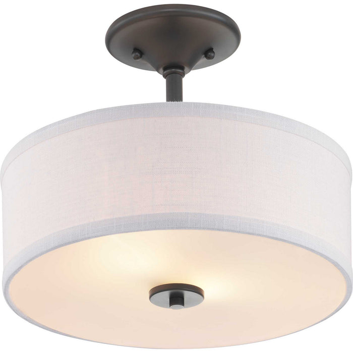 Two Light Semi-Flush Mount from the Inspire collection in Graphite finish