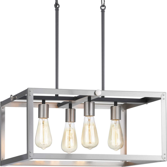 Four Light Chandelier from the Union Square collection in Stainless Steel finish