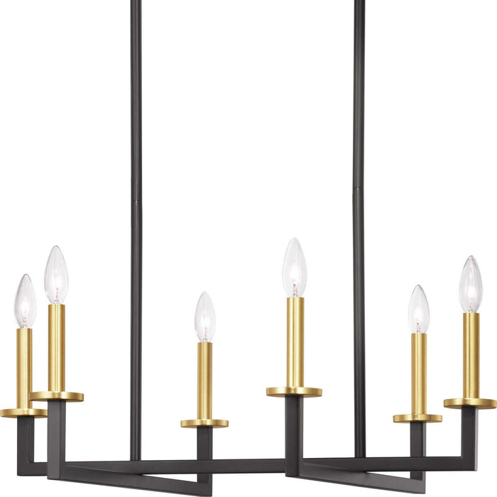 Six Light Chandelier from the Blakely collection in Graphite finish