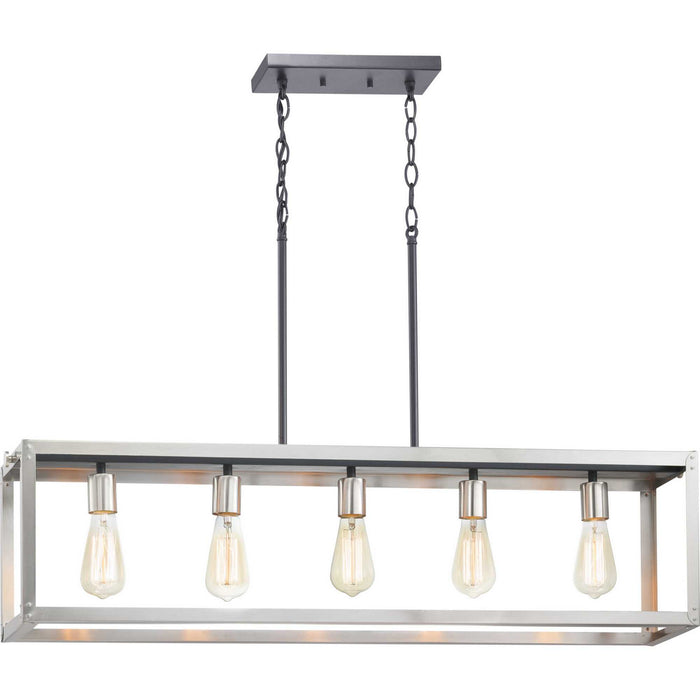 Five Light Island Pendant from the Union Square collection in Stainless Steel finish