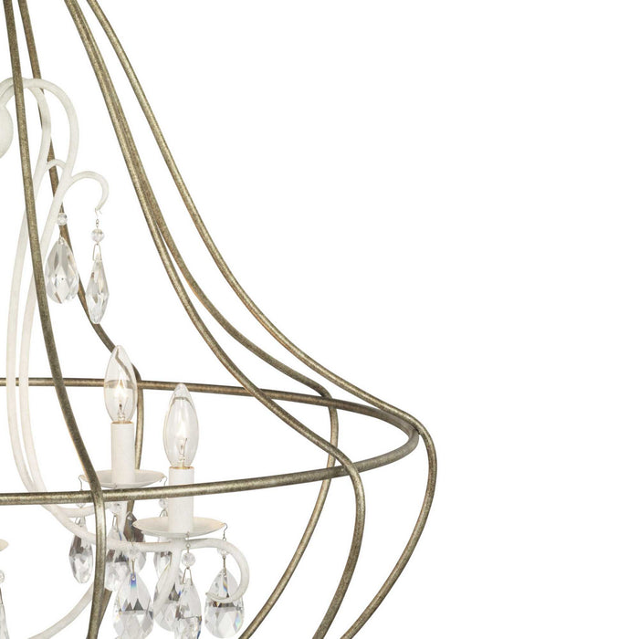 Five Light Chandelier from the Fleurette collection in Cottage White finish