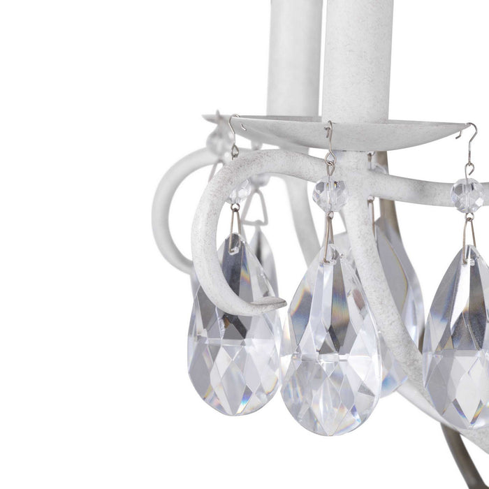 Five Light Chandelier from the Fleurette collection in Cottage White finish