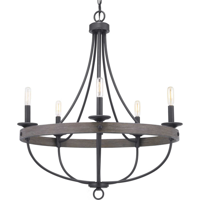 Five Light Chandelier from the Gulliver collection in Graphite finish