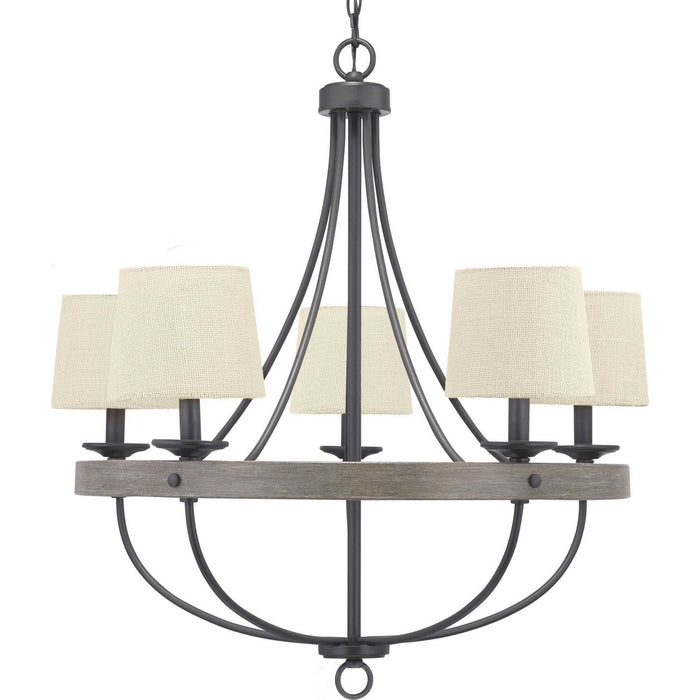 Five Light Chandelier from the Gulliver collection in Graphite finish