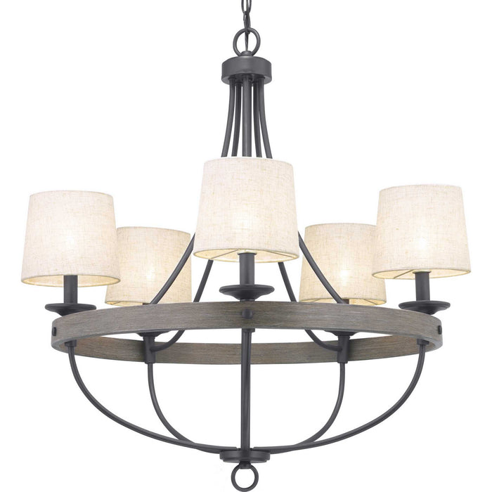 Five Light Chandelier from the Gulliver collection in Graphite finish